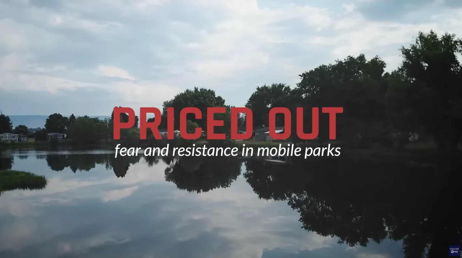 Priced Out title over a waterfront mobile home community